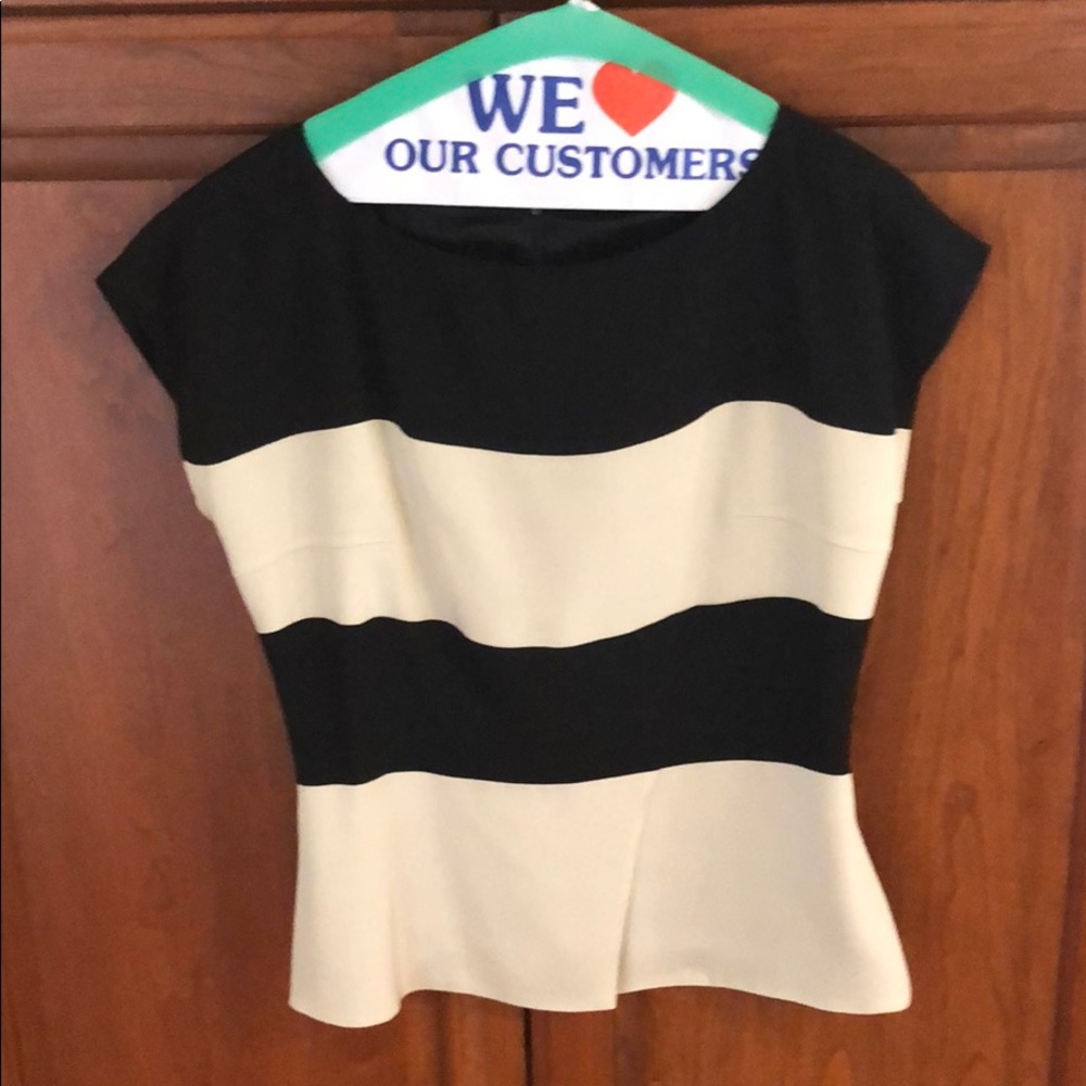 Black and cream silk blouse